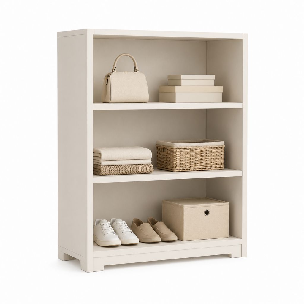Offene Stiefel in 3-Zimmer-MDF, Elfenbein, 80 × 30 × 100 cm