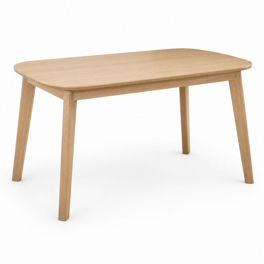 Rechteckiger Esstisch aus MDF furniert Eiche und Massivholz, Naturholz, 120 × 70 × 75 cm